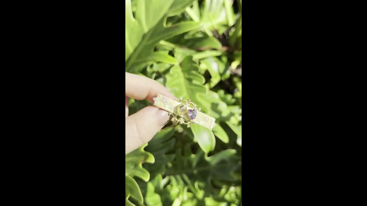 アンティーク ビクトリア朝 アメジスト＆シトリン ブローチ | 9K